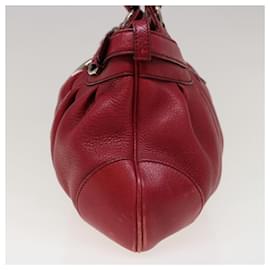 Salvatore Ferragamo-Salvatore Ferragamo Gancini Hand Bag Leather Red Auth 66232-Red