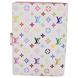 Louis Vuitton-LOUIS VUITTON Multicolor Agenda PM Tagesplaner Cover Weiß R.21074 LV Auth-Folge3309-Weiß