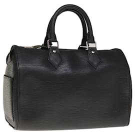 Louis Vuitton-Louis Vuitton Epi Speedy 25 Hand Bag Black M43012 LV Auth 66468-Black