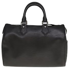 Louis Vuitton-Louis Vuitton Epi Speedy 25 Hand Bag Black M43012 LV Auth 66468-Black