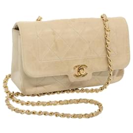 Chanel-CHANEL Matelasse Chain Turn Lock Shoulder Bag Lamb Skin Beige CC Auth am5815-Beige
