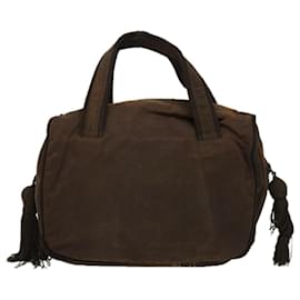 Prada-PRADA Hand Bag Nylon Brown Auth bs12121-Brown
