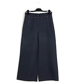 Dior-Christian Dior Chiuri Pants FR40 Navy Cotton Sailor Pants US29-Navy blue