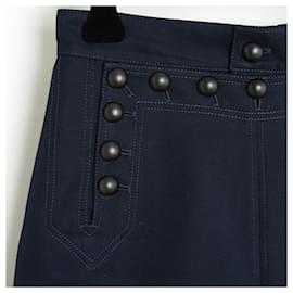 Dior-Christian Dior Chiuri Pantalon FR40 Navy Cotton Sailor Pants US29-Bleu Marine