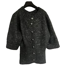 Chanel-Nuovo maglione in cashmere con bottoni CC-Nero
