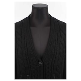 Hermès-cashmere cardigan-Black