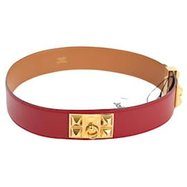 Hermès-Cintura di pelle-Rosso
