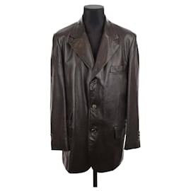 Hermès-Leather coat-Brown