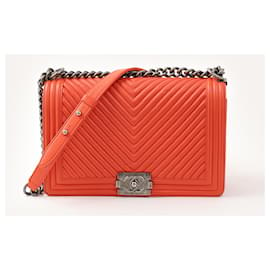 Chanel-CHANEL  Handbags   Leather-Red