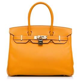 Hermès-HERMES HandtaschenLeder-Orange