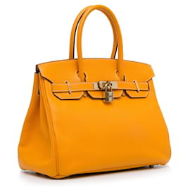 Hermès-HERMES HandbagsLeather-Orange