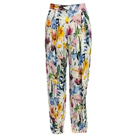 Autre Marque-Stella McCartney Joggers brancos com estampa multifloral-Multicor