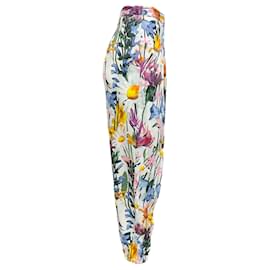 Autre Marque-Stella McCartney – Weiße Jogginghose mit buntem Blumenmuster-Mehrfarben