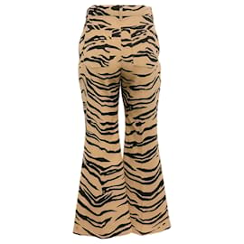 Autre Marque-Stella McCartney Tan / Pantaloni svasati con stampa superiore nera-Marrone