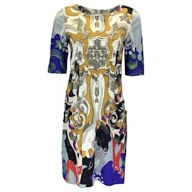 Autre Marque-Etro Blue Multi Printed Short Sleeved Stretch Jersey Dress-Multiple colors