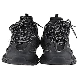 Balenciaga-Balenciaga Black Synthetic Track Low Top Sneakers-Black