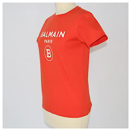 Balmain-T-shirt teenager Balmain con logo rosso-Rosso
