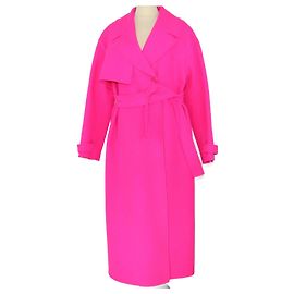 Jacquemus Neon Pink Oversized Trench Coat Pink