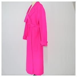 Jacquemus-Jacquemus Neon Pink Oversized Trench Coat-Pink