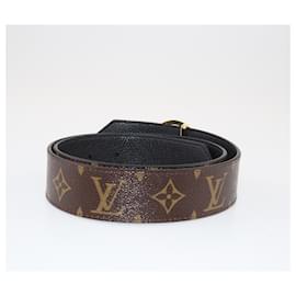 Louis Vuitton-Louis Vuitton Brown Monogram Lv Circle Reversible Belt-Brown