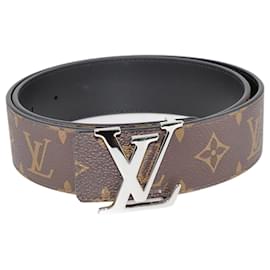 Louis Vuitton-Cintura reversibile Louis Vuitton con monogramma marrone Lv Iniziali-Marrone