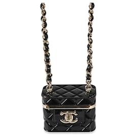Chanel-CHANEL B 22 K Mini Vanity Case Pendant in Gold Toned Base Metal-Other