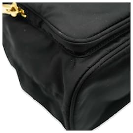 Prada-Prada Black Saffiano Nylon Mini Duet Bucket Bag-Black