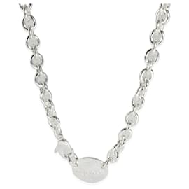 Tiffany & Co-TIFFANY & CO. Ritorna alla collana Tiffany con etichetta ovale in argento sterling-Altro