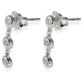 Tiffany & Co-TIFFANY & CO. Elsa Peretti Diamond By The Yard Drop Earrings in Silver 0.3 ctw-Other