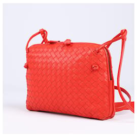 Bottega Veneta-Copy of BOTTEGA VENETA Intrecciato Nodini Crossbody Bag in Red-Red