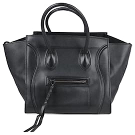 Céline-Equipaje Phantom mediano de cuero liso CELINE en negro-Negro