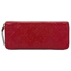 Louis Vuitton-Portefeuille Louis Vuitton Monogram Empreinte Clemence en rouge.-Rouge