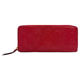 Louis Vuitton-Portefeuille Louis Vuitton Monogram Empreinte Clemence en rouge.-Rouge