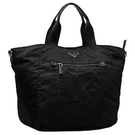 Prada-Prada Tessuto Front Pocket Tote Canvas Tote Bag in Good condition-Other