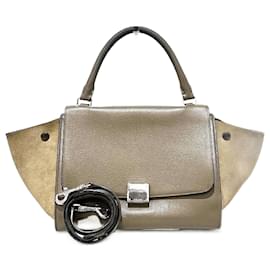 Autre Marque-Leather & Suede Trapeze Bag  174683MDB-Other