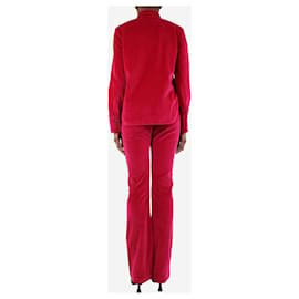 Autre Marque-Set aus Hemd und Hose aus Velours in Fuchsia – Größe XS-Pink