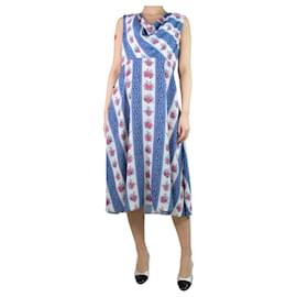 Autre Marque-Blue sleeveless floral printed dress - size UK 14-Blue