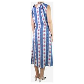 Autre Marque-Blue sleeveless floral printed dress - size UK 14-Blue