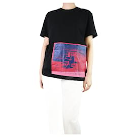 Calvin Klein-T-shirt nera in cotone grafico - taglia M-Nero