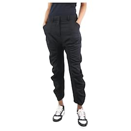 Stella Mc Cartney-Black wrinkled cropped trousers - size UK 6-Black