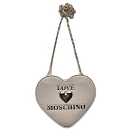 Love Moschino-Bolsa em forma de coração bege Love Moschino-Cru
