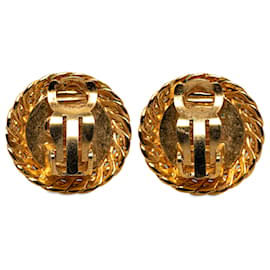 Chanel-Chanel Gold Coco Clip-On Earrings-Golden