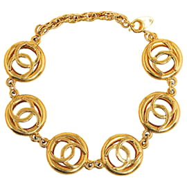 Chanel-Chanel Gold CC Medallion Bracelet-Golden