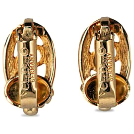 Dior-Dior Gold Logo Clip on Earrings-Golden
