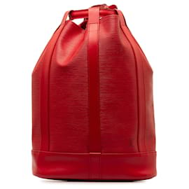 Louis Vuitton-Louis Vuitton Red Epi Randonnee GM-Red