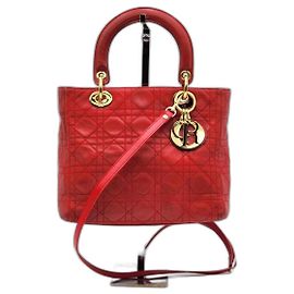 Sac en cuir rouge Lady Dior de Dior Rouge