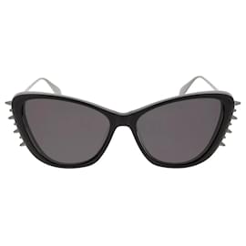 Alexander Mcqueen-AM0339S-001 58 Gafas de sol para mujer de acetato negro-rutenio-gris-Negro,Gris antracita