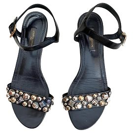 Sandali Louis Vuitton in pelle nera Nero