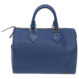 Louis Vuitton-Louis Vuitton Epi Speedy 25 Bolsa de Mão Azul Toledo M43015 Autenticação de LV 66353-Outro