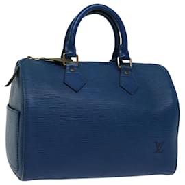 Louis Vuitton-Louis Vuitton Epi Speedy 25 Bolsa de Mão Azul Toledo M43015 Autenticação de LV 66553-Outro